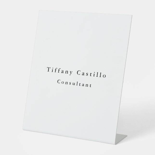 Simple Plain Elegant Modern Pedestal Sign (Front)