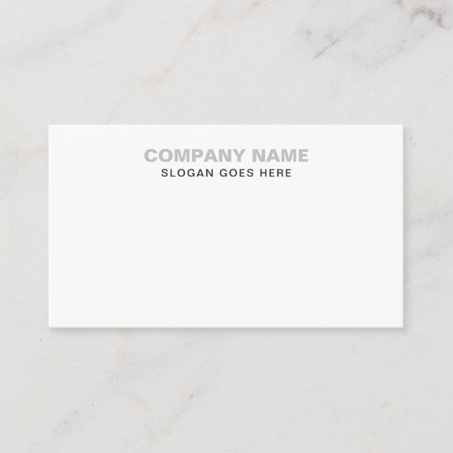 Simple Plain Elegant Professional Modern White Business Card (Front)