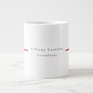 Simple Plain Elegant Red White Minimalist Modern Large Coffee Mug