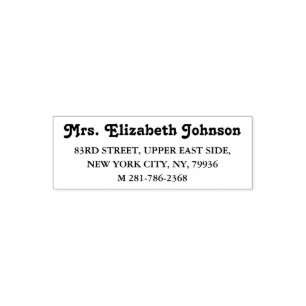 Simple Plain Elegant Script For Her Return Address Self-inking Stamp