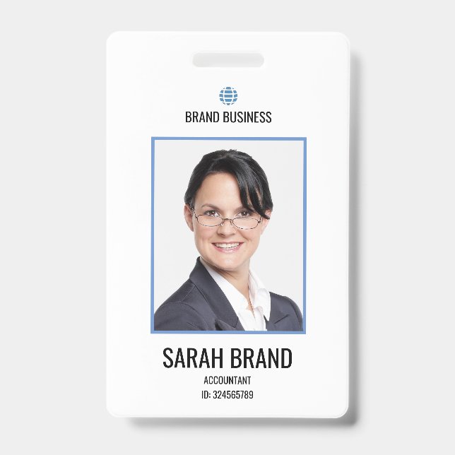 Simple Plain Employee Staff ID Badge (Front)