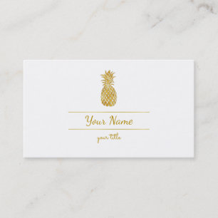 simple plain golden pineapple business card