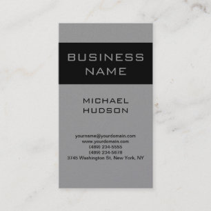 Simple Plain Grey Black Consultant Business Card
