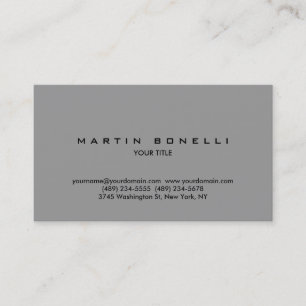 Simple Plain Grey Professional Business Card