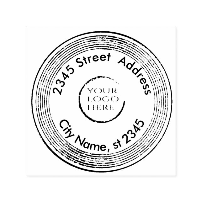 Simple plain logo business return address self-inking stamp (Design)