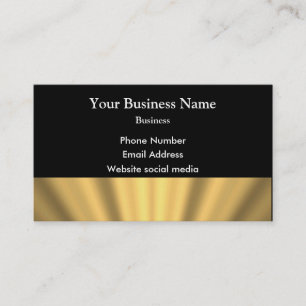 Simple plain minimal gold pattern on black business card