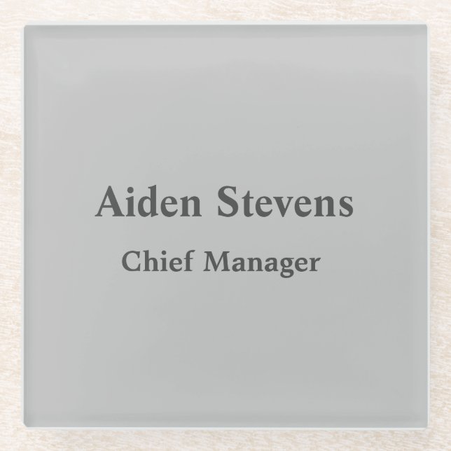 Simple Plain Minimalist Classical Glass Coaster (Front)