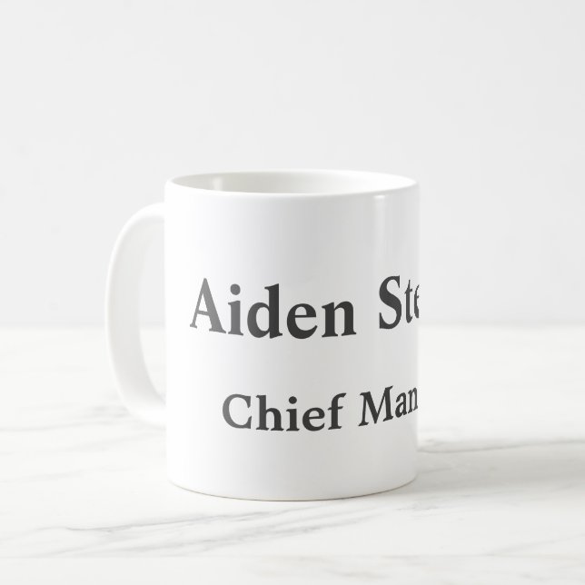 Simple Plain Minimalist Classical White Coffee Mug (Front Left)