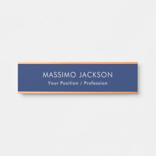 Simple Plain Minimalist Elegant Modern Blue Door Sign
