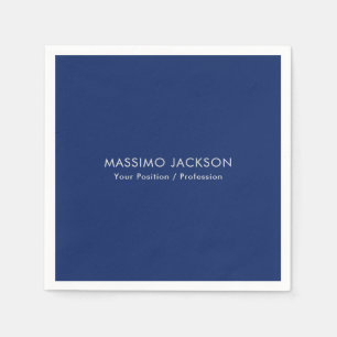 Simple Plain Minimalist Elegant Modern Blue Napkin