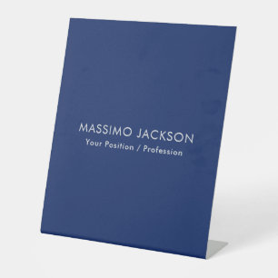 Simple Plain Minimalist Elegant Modern Blue Pedestal Sign