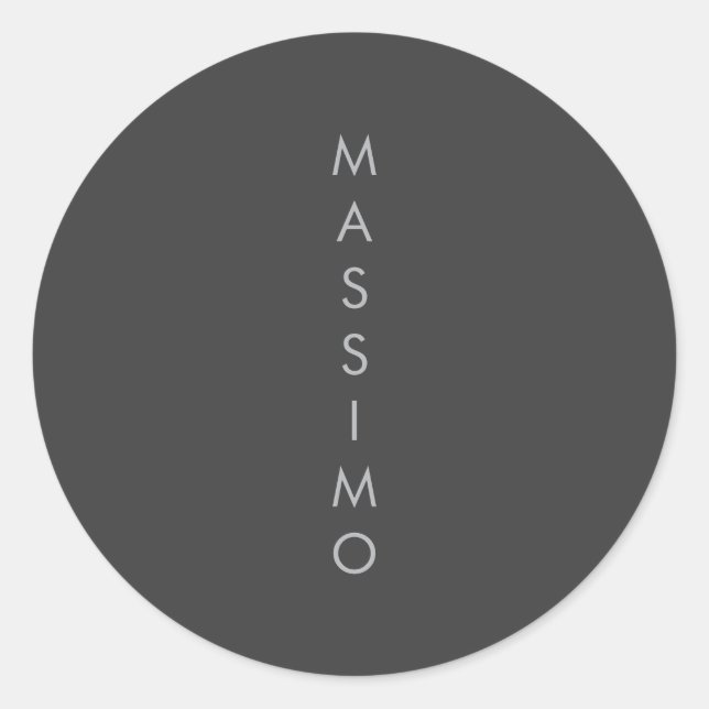 Simple Plain Minimalist Elegant Modern Grey Classic Round Sticker (Front)