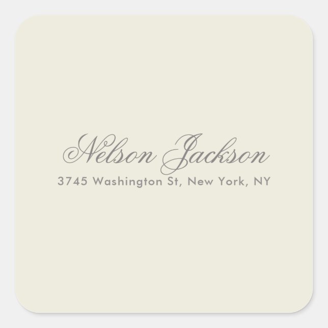 Simple Plain Minimalist Elegant Modern Pastel Square Sticker (Front)