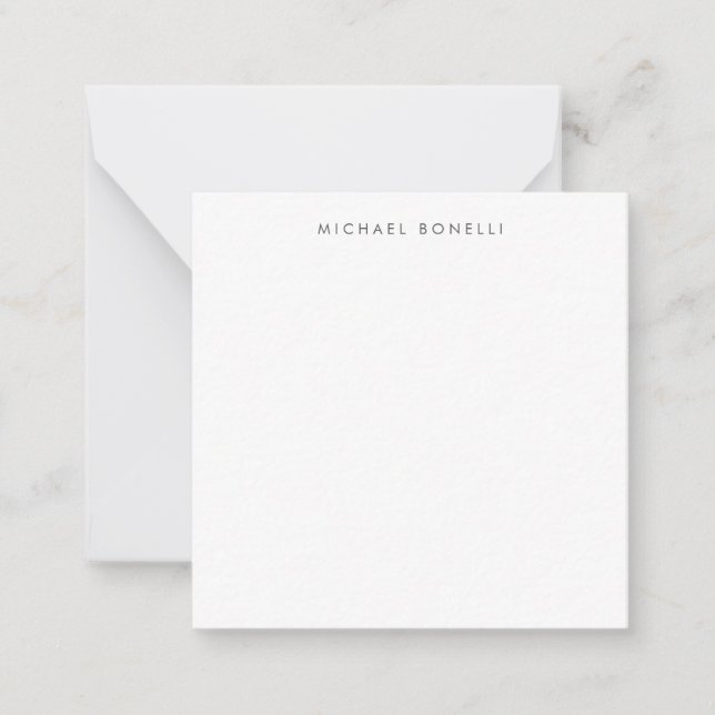 Simple Plain Minimalist Elegant Modern White Card (Front)