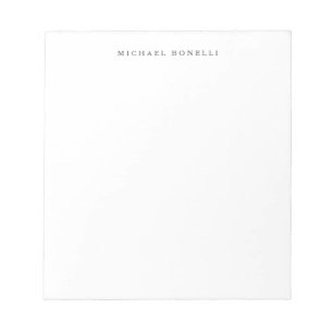Simple Plain Minimalist Elegant Modern White Notepad