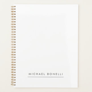 Simple Plain Minimalist Elegant Modern White Planner