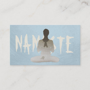 Simple Plain Mint Blue Mediation & Yoga Business Card