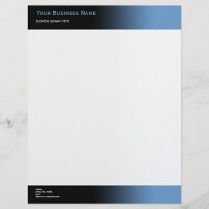 Simple Plain Modern Black & Blue Gradient Letterhead