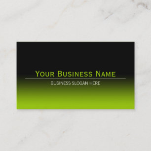 Simple Plain Modern Black & Lime Green Gradient Business Card