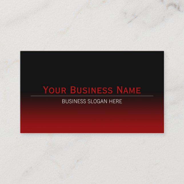 Simple Plain Modern Black & Red Gradient Business Card (Front)
