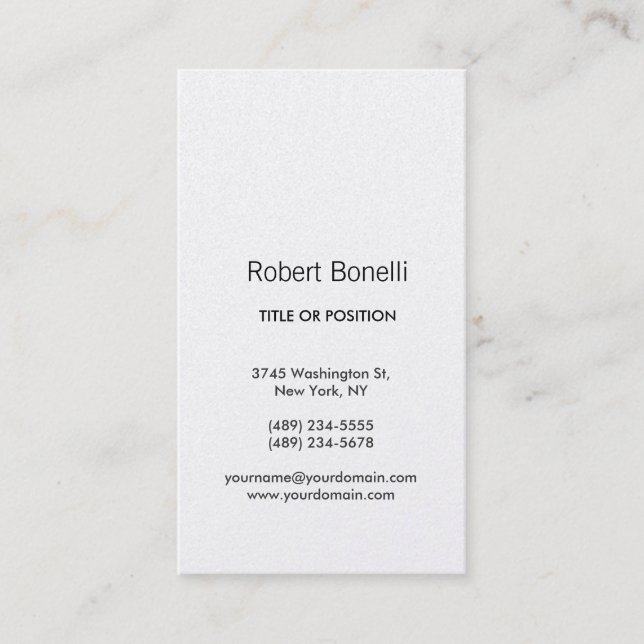 Simple Plain Modern Business Card (Front)