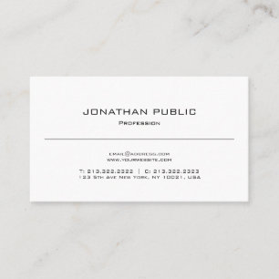 Simple Plain Modern Elegant Design Trendy Chic Business Card
