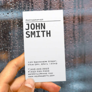 Simple Plain Photographer Business Card