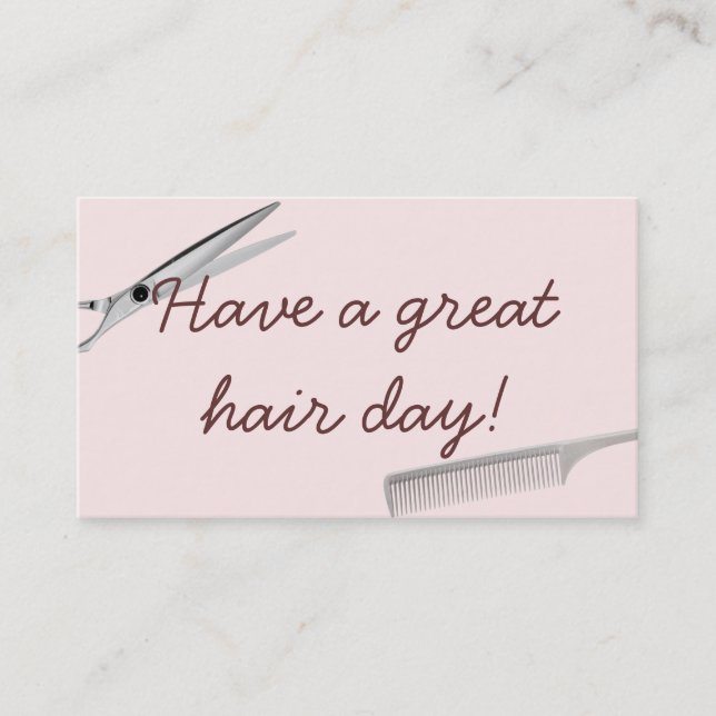 Simple Plain Pink Hair Stylist Business Cards (Front)