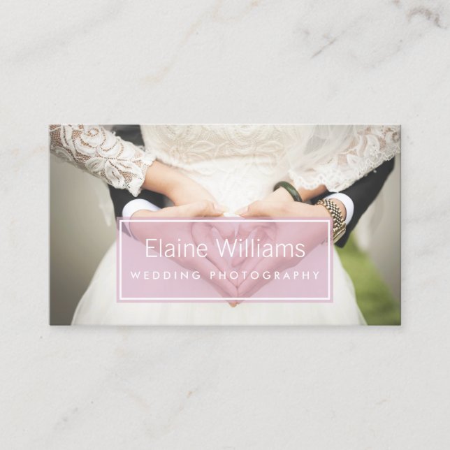 simple plain pink modern photography Business Card (Front)