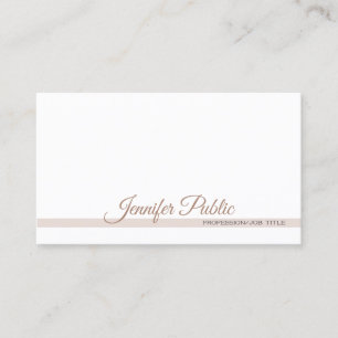 Simple Plain Professional Modern Elegant White Business Card