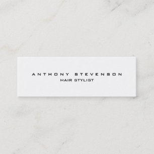 Simple Plain Professional White Hair Stylist Mini Business Card