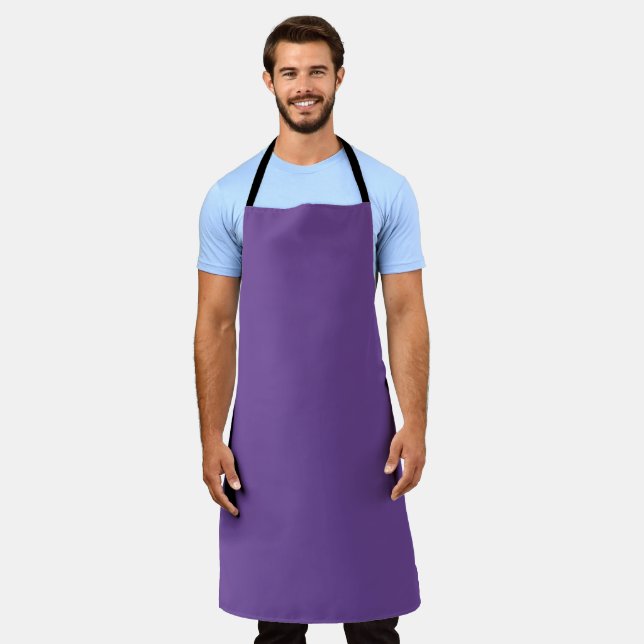 Simple plain purple apron (Worn)