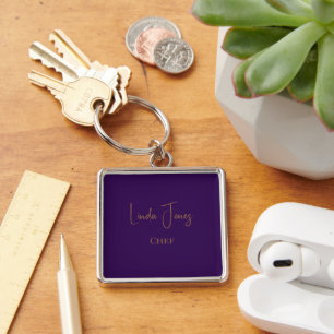 Simple plain purple keychain