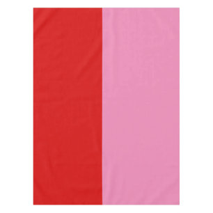 Simple Plain Red and Pink Colorblock Party Tablecloth