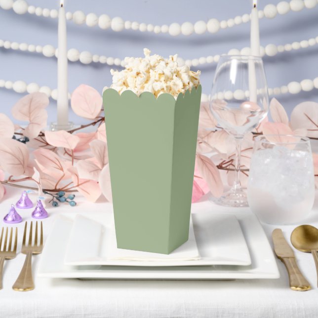 Simple Plain Sage Green Popcorn Favor Box (Wedding)