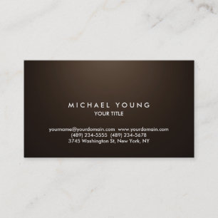 Simple Plain Sepia Professional Unique Business Card