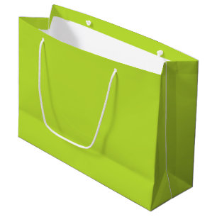 Simple plain solid color bright acid green lime large gift bag