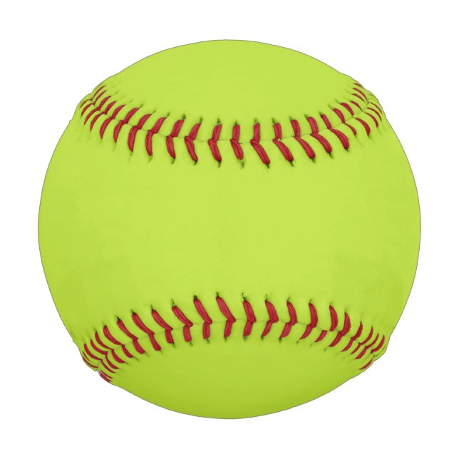Simple plain solid colour bright acid green lime baseball (Front)
