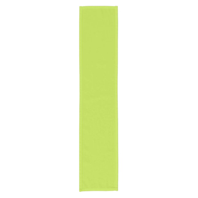 Simple plain solid colour bright acid green lime short table runner (Front)