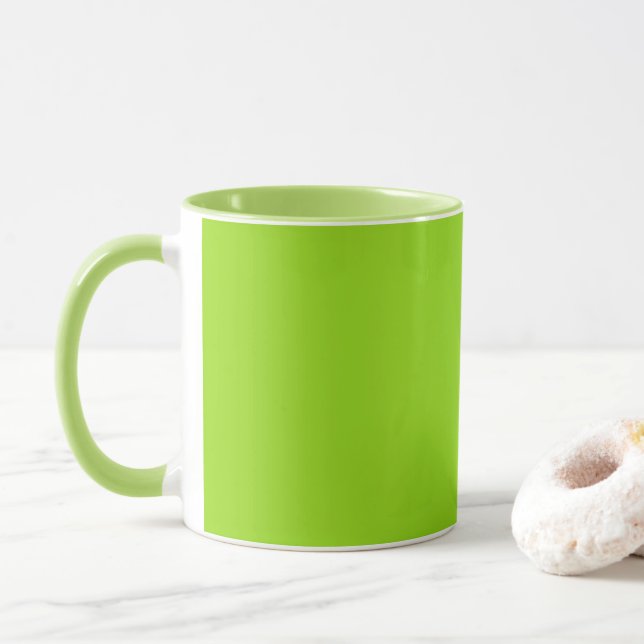 Simple plain solid green mug (With Donut)