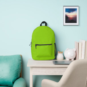 Simple plain solid green printed backpack