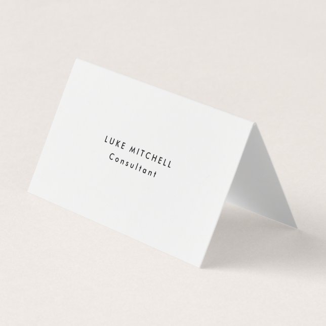 Simple Plain Trendy White Professional Creative Business Card (Front)