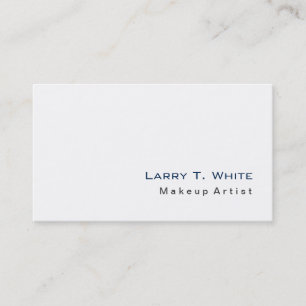 Simple Plain White Blue Makeup Artist Hair Stylist Business Card