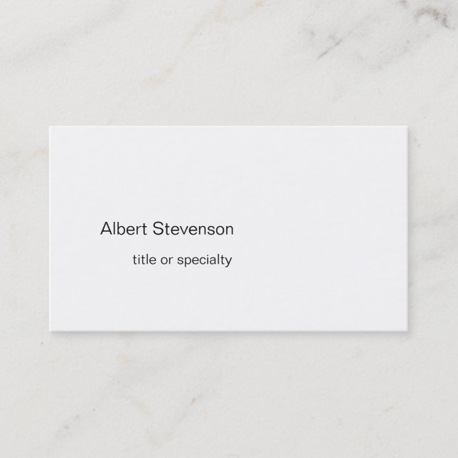 Simple Plain White Consultant Business Card (Front)