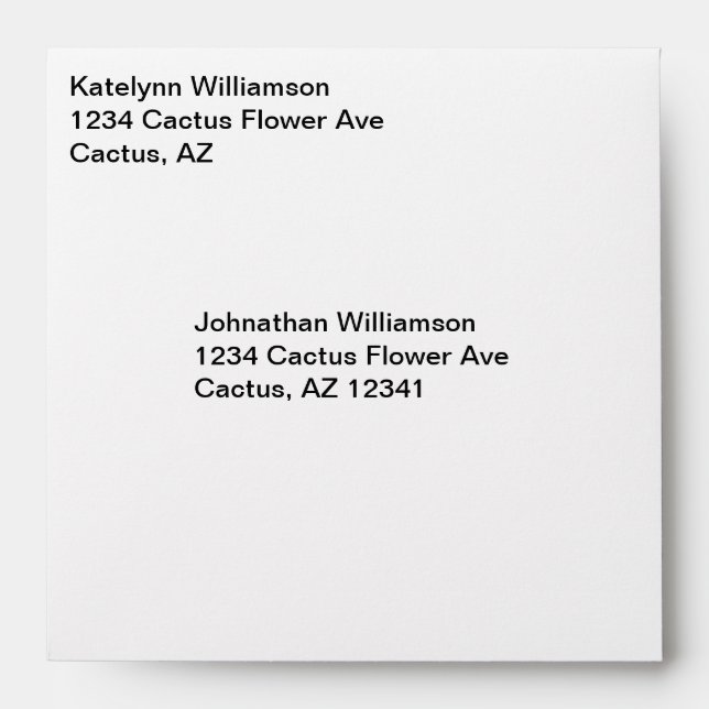 Simple Plain White Custom Envelopes (Front)