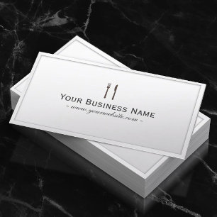 Simple Plain White Dining/Catering Business card