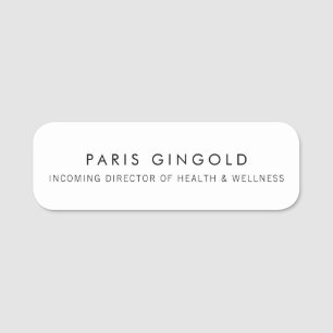 Simple Plain White Name Tag