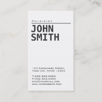 Simple Plain White Physicist Business Card