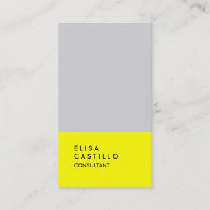Simple Plain Yellow Grey Trendy Consultant Business Card