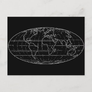 simple planisphere / maps postcard